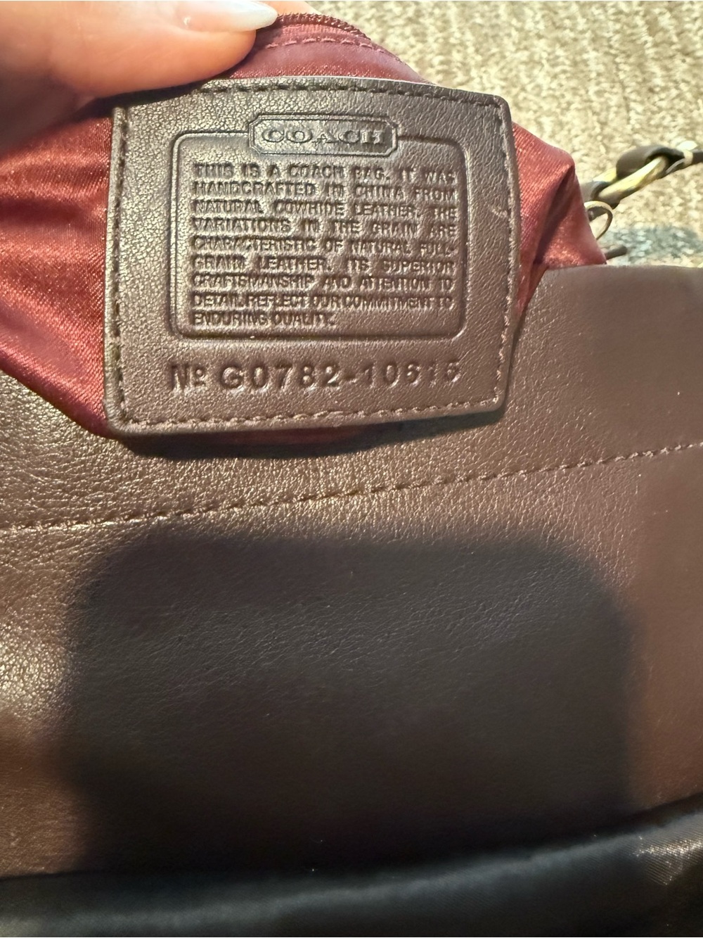 Coach Brown Leather Shoulder Bag with Brass Hardware - Picture 8 of 8